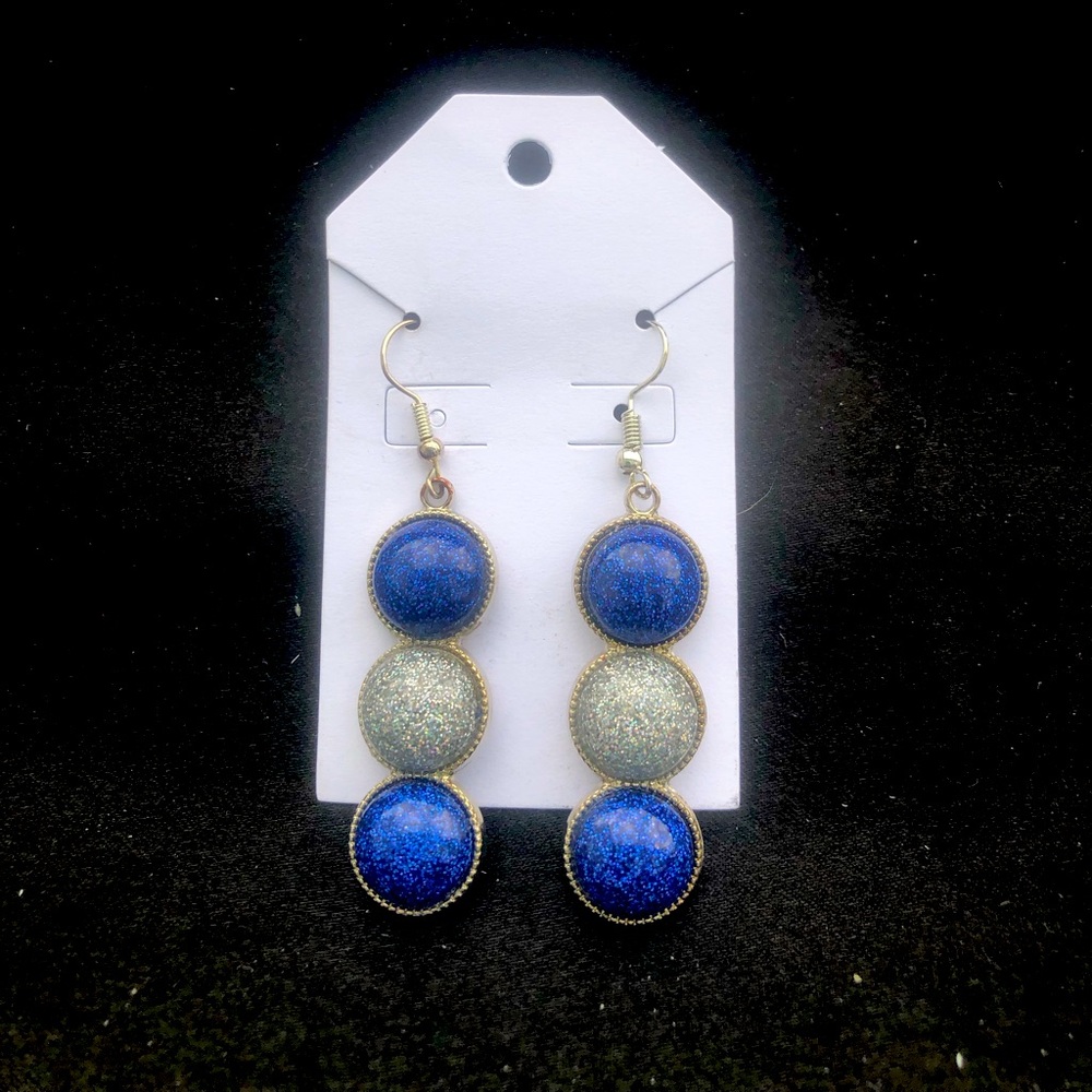 Blue and Silver Earrings
